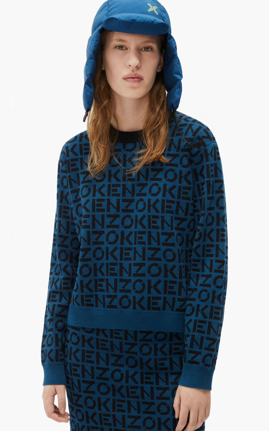 Kenzo Sport monogram Kazak Bayan Koyu Mavi | 5894-UOKQP